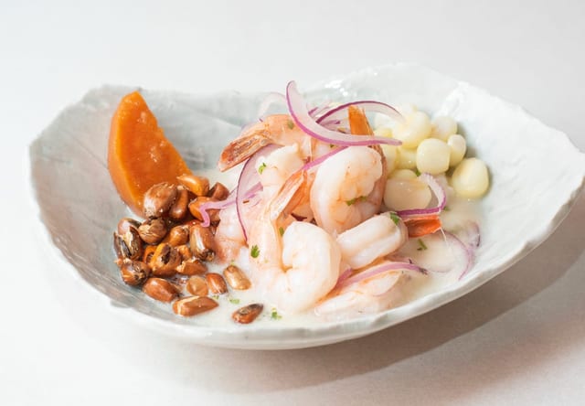 Ceviche De Camaron y Pescado.
